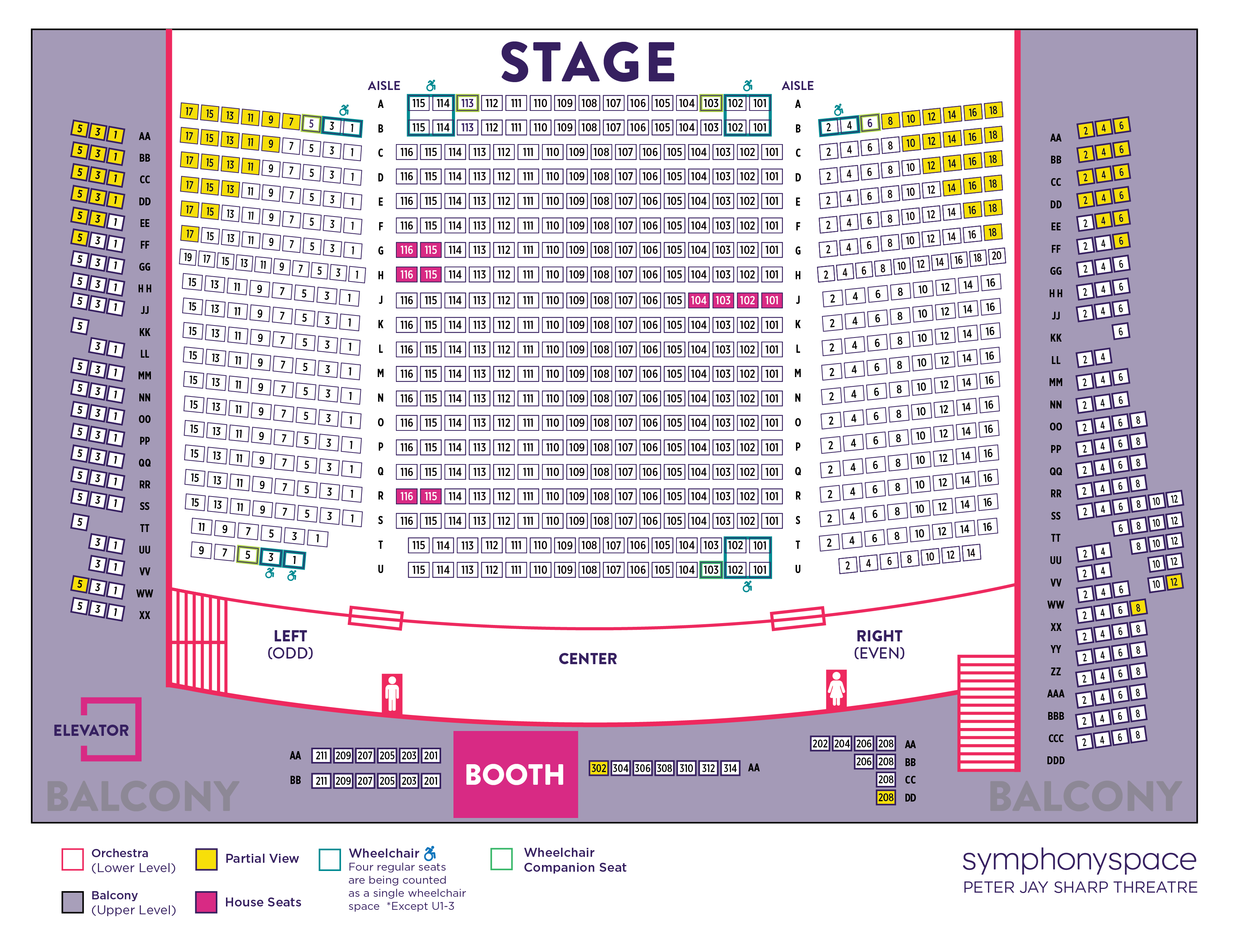 Space Theatre Seating Chart