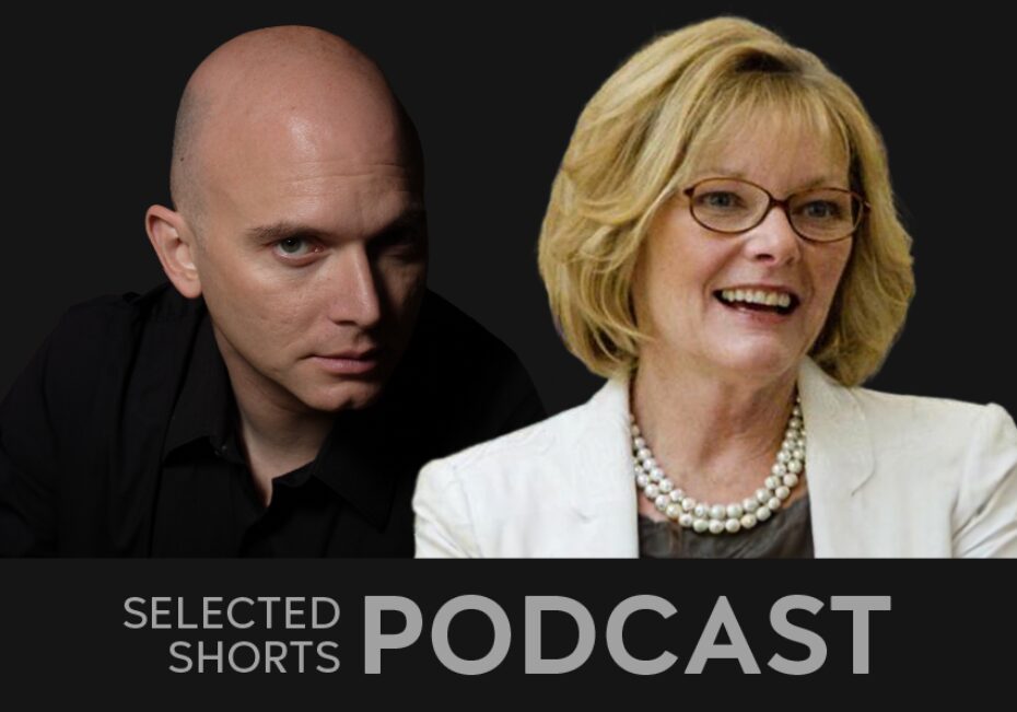 Michael Cerveris, a bald white man, and Jane Curtin, a smiling blond women pictured side by side