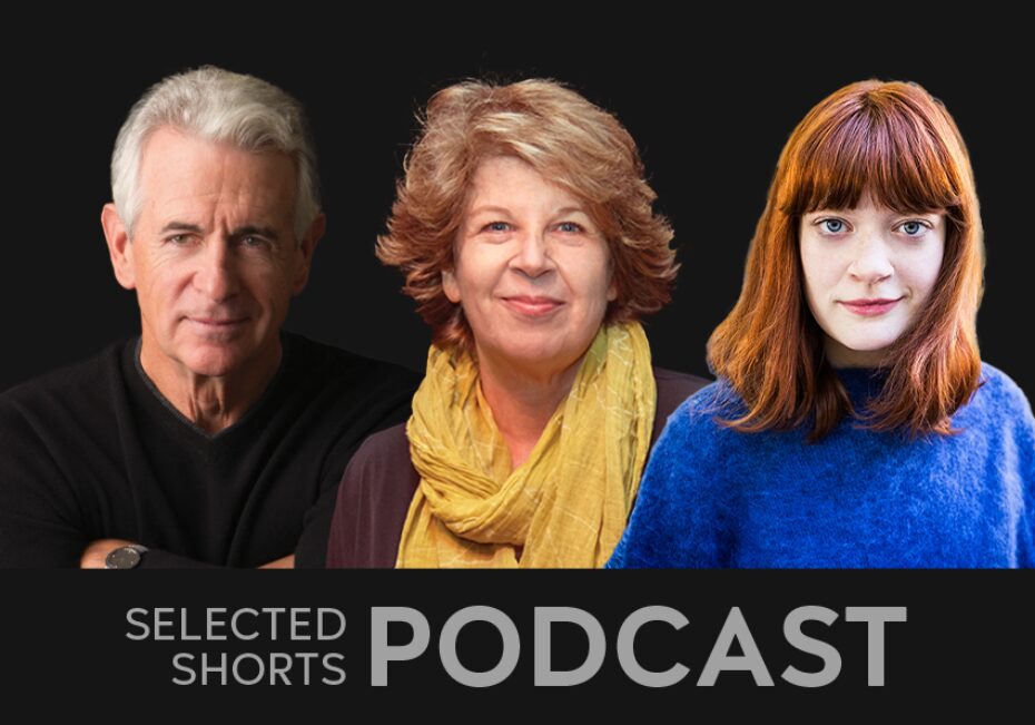 James Naughton, a white man with gray hair, Meg Wolitzer, a white woman smiling, and Colby Minifie, a white woman with red hair and bangs