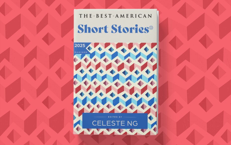 The colorful book cover image for Best American Short Stories 2025 on a pink background