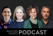 Troy Iwata, a smiling man with dark hair, Catherine O'Hara, a smiling woman with blonde hair, Judy Blume, a smiling woman with curly short hair, and Maulik Pancholy, a man with salt and pepper hair all looking into the camera