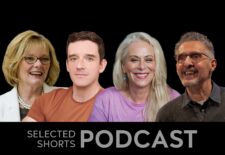 Jane Curtin, a smiling woman in glasses, Michael Urie, a young man with short hair, Jane Kaczmarek, a smiling woman with long grey hair, and John Turturro, a smiling man in glasses, all facing forward