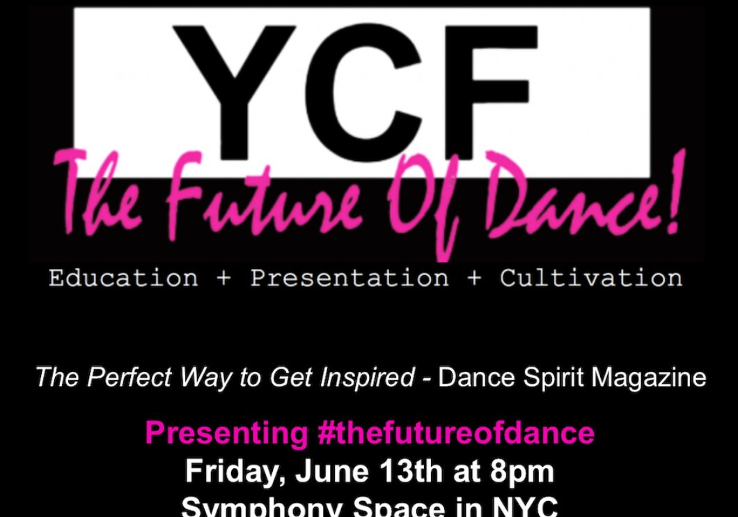 The YCF logo and slogan appear in white and pink text at the top of the image over a black background.