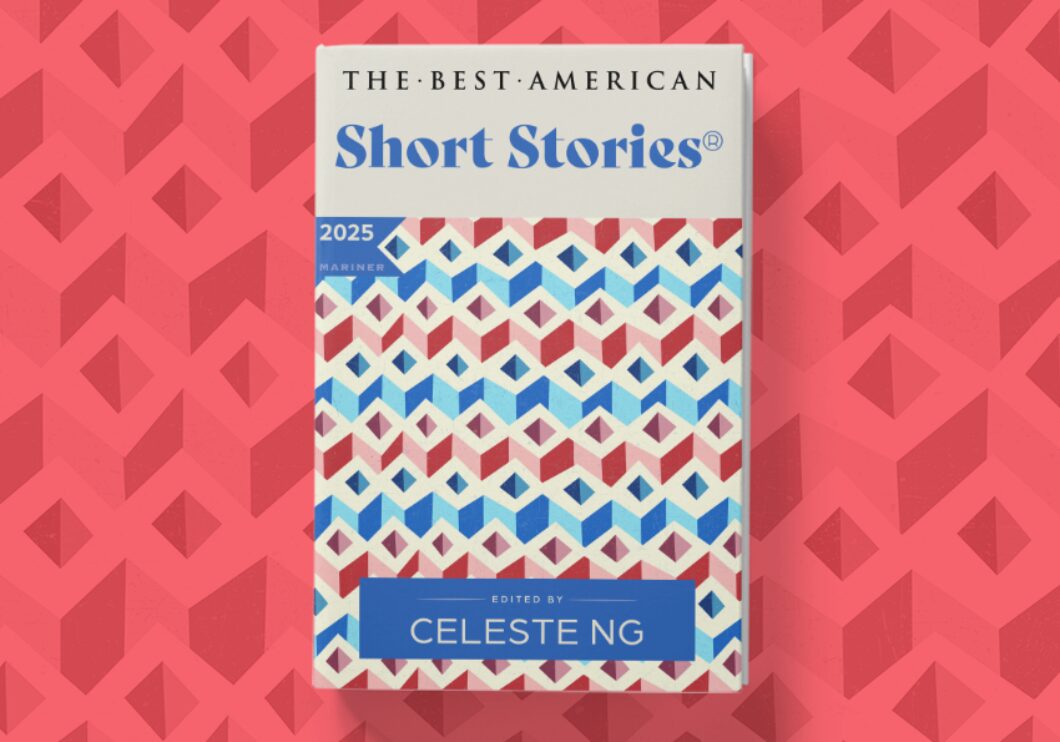 The colorful book cover image for Best American Short Stories 2025 on a pink background