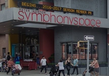 Symphony Space facade as it stands today.